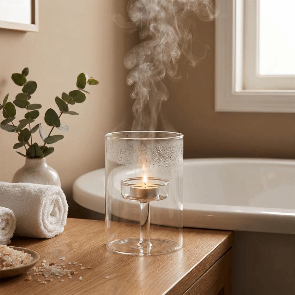 Transparent Tea Light Candle Holders European Style Glass Candlestick Table Centerpieces