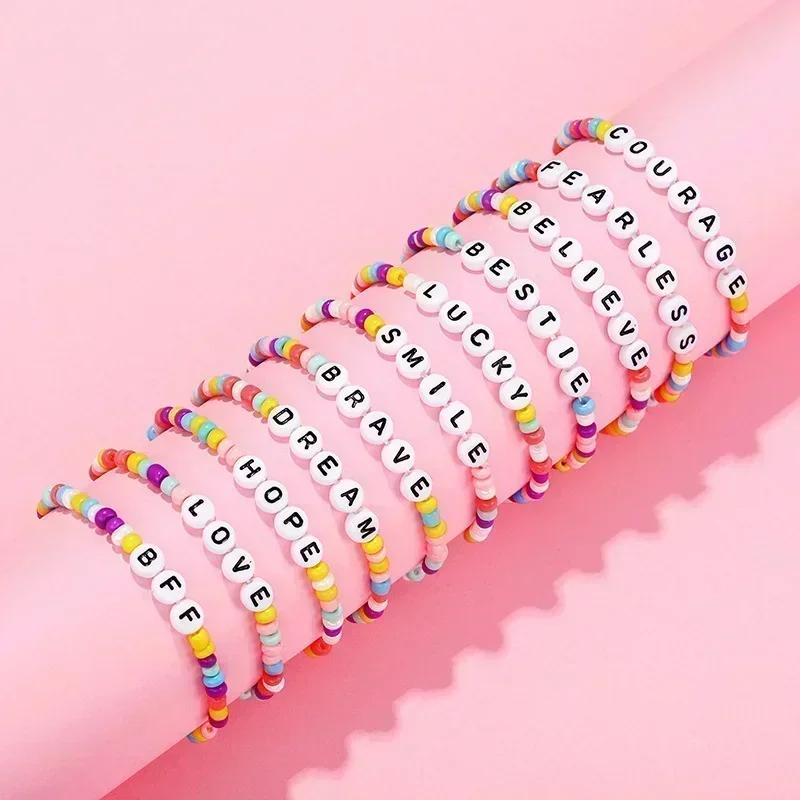 Acrylic A-Z 26 Letter Round Beads Colorful Alphabet Loose Spacer Beads For Jewelry Making Diy Bracelet Necklace Accessories