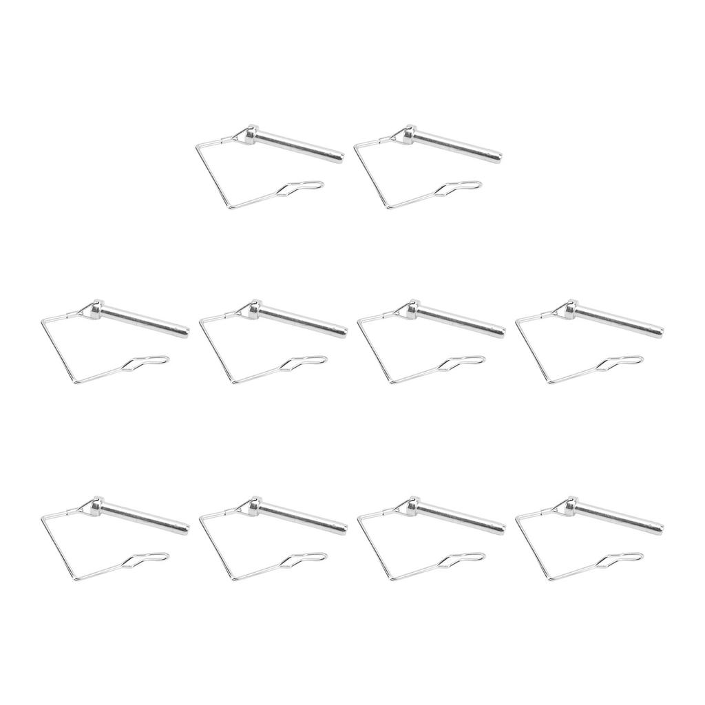 10PCS 70mm Trailer Coupler Pin Silver Galvanized Iron Quick Latching Square Safety Heavy Duty Locking Pin For Mowers