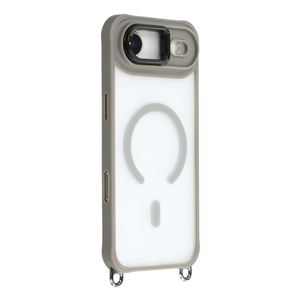 For iPhone Air Case Compatible with MagSafe PC TPU Phone Cover with Adjustable Lanyard/Camera Frame Kickstand