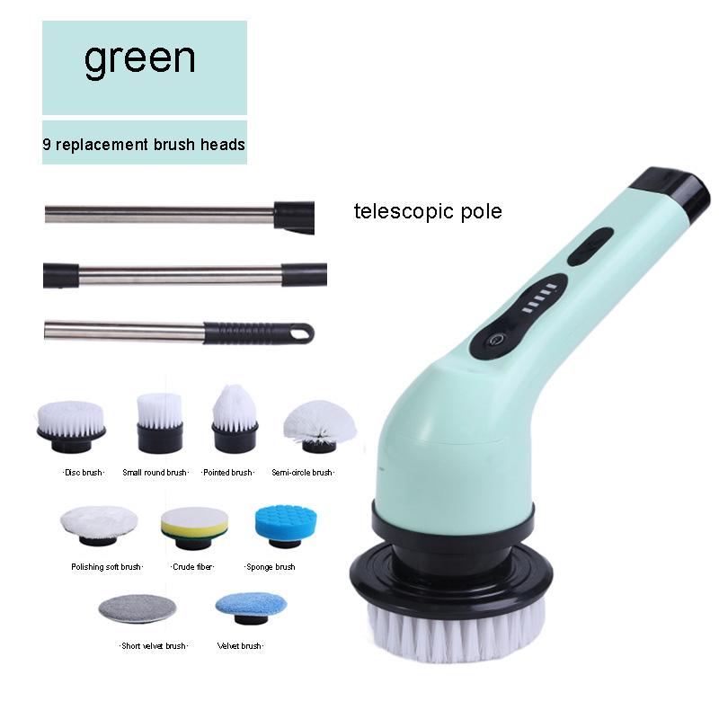 Multi Functional Electric Cleaning Brush with Automatic Rotating Telescopic Rod Wireless Hand Held Scrubbing Tool for Home