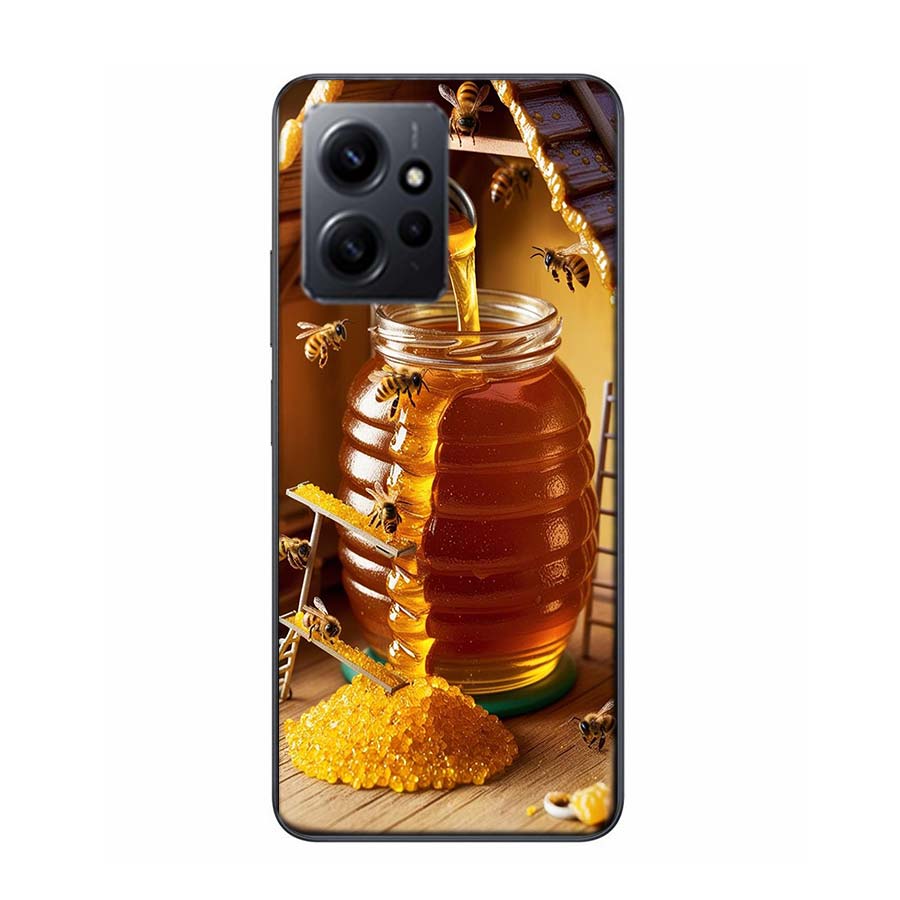 

Golden Honey Dripping From Honeycomb Phone Case For Redmi 12 13C 12C 15C 9 10 10C Note 13 Pro Plus 14 15 Pro 9T 9C 9A TPU Soft C Redmi Note 11 Pro