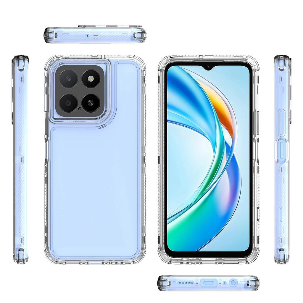 3 In 1 Hybrid Armor Shockproof Phone Case For Honor X5B Plus 6.56 Inches Hard Plastic TPU Frame Transparent Acrylic Back Cover