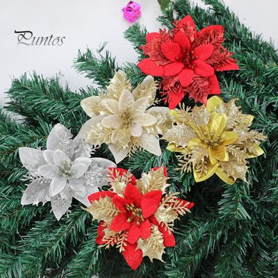 Practical Christmas Fake Flower Glitter Golden Powder Reusable Scene Layout