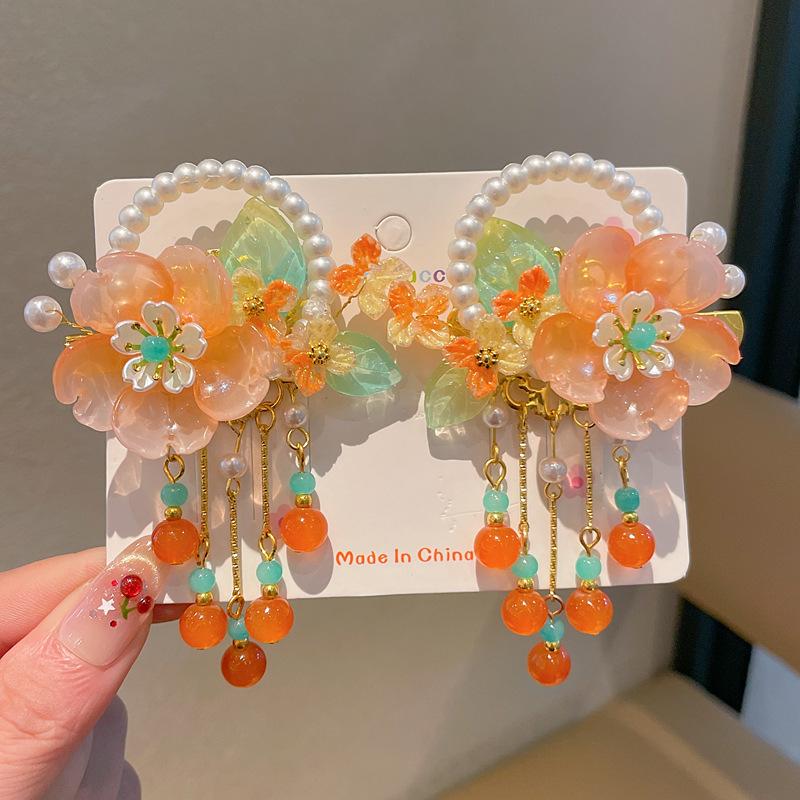 Chinese Style Hanfu Hairpin Set for Girls - Includes Hair Clips, Swaying Tassels, and Butterfly Accessories
