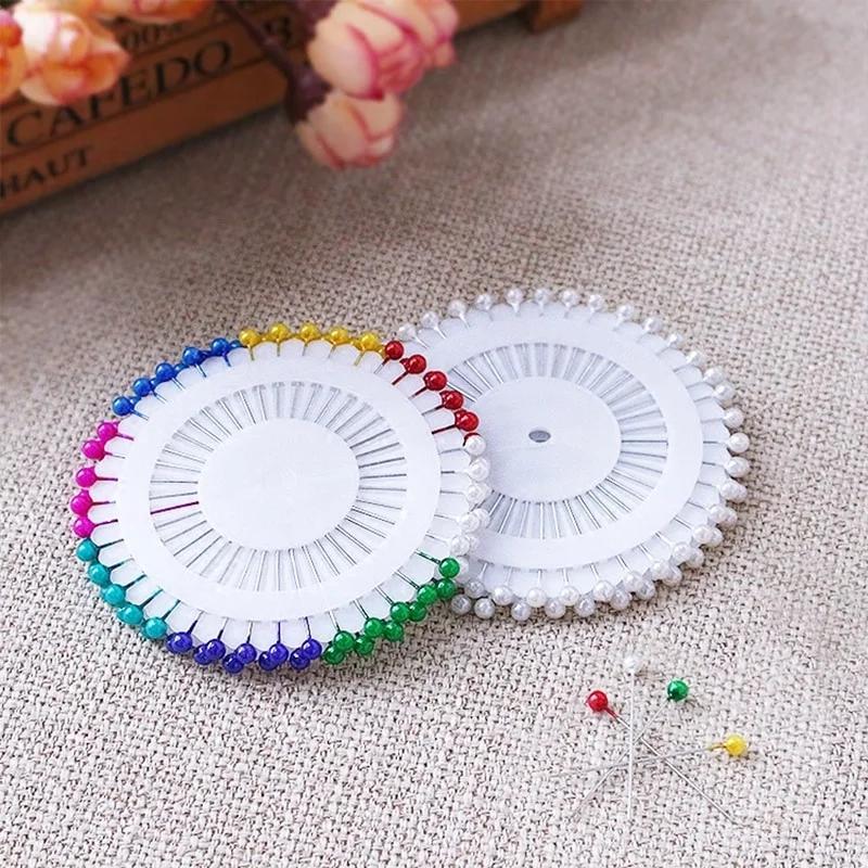 480Pcs/box Sewing Pins Straight Head Pins Colorful White Round Pearl Dressmaking Quilting for Crafts.
