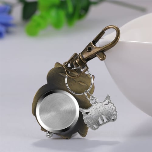 Owl Carabiner Watch, Clip, Keychain, Pocket Watch, Analog, Waterproof, Cute, Fashion Accessory for Men and Women