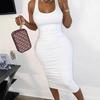 Summer European and American Fashion Women's Clothing with Straps and Zippers, Butt-Lifting and Back-Flattering Nightclub Sexy Tight-Fitting Dress
