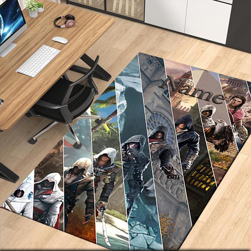 Custom Name Assassin'S Printed Carpet Rug For Office Chair Living Room Bedroom Kitchen Room Decor Gifts
