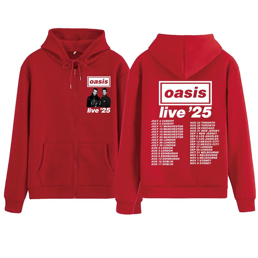 

Oasis Live 25 Tour Zip Up Hoodie for Fan Hoodies Sweatshirt Unisex Y2k Zip Hoodie Harajuku 3XL