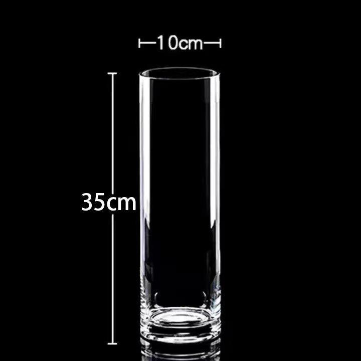 Transparent Glass Flower Vase & Hydroponic Container - Floor Ornament