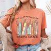 Forth Grade Teacher T Shirt 4th Back To School Books Flowers Appreciation For Vintage Soft Graphic Stylish Casual