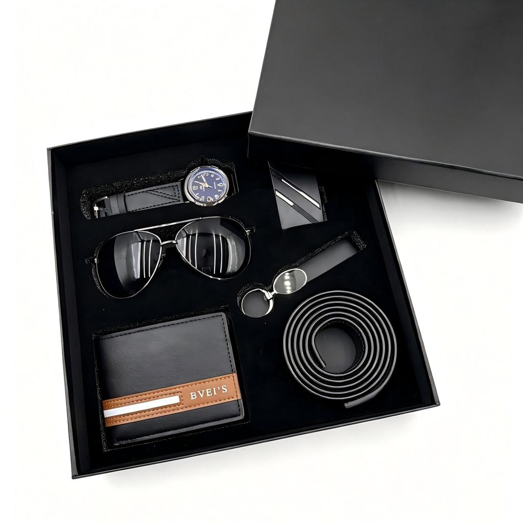 Set Regalo Festa del Papà per Uomo: Orologio, Portafoglio e Cintura - Ideale per Fidanzato, Affari o Souvenir, Disponibile
