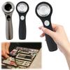 10X Handheld Magnifying Glass with 6 LED Light USB Rechargeable Portable Magnifying Glass for Jewelry Appraisal Coins Gemstones