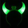 LED Devil Horn Light Up Headband Glowing Devil Horn Headwear Halloween Christmas Party Cosplay Glow Decor Prop Hair Accessories