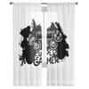 Super Gamer Black And White Sheer Curtains for Living Room Transparent Tulle Window Curtain Bedroom Kitchen Decor Veil Drapes
