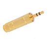 Jack Adapter 3.5 Plug 6.3 Socket Stereo Gold