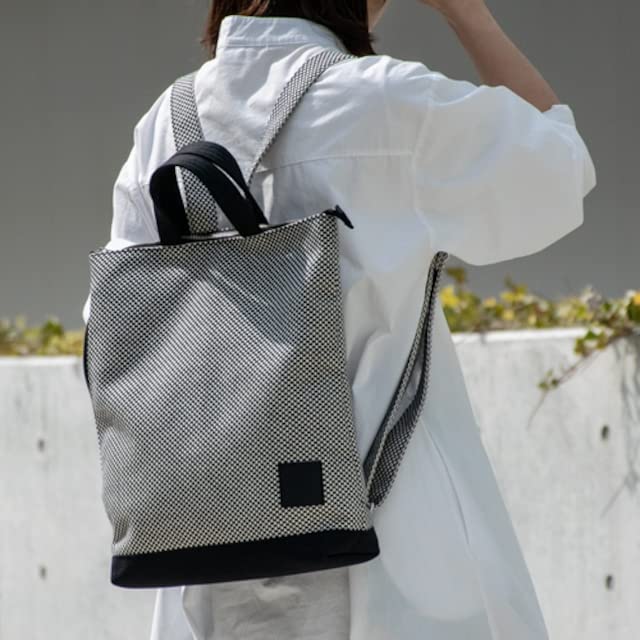 [sasicco] Portside Backpack, Firefighter Sashiko [Traditional Mikawa Cotton Sashiko Woven BagBackpack] Tote-style Backpack