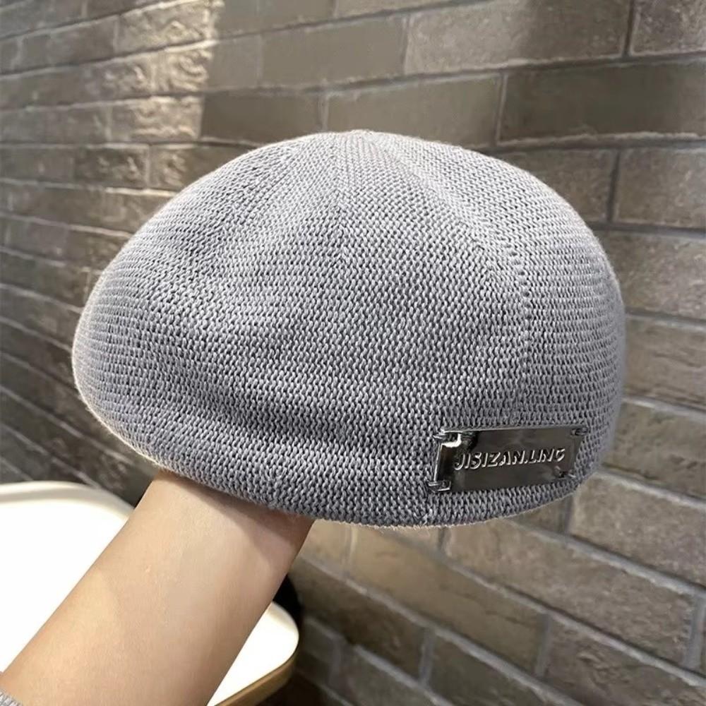 Mesh Structured Women's Berets Hat Fashion Accessory Collection Breathable Stylish Hat Face-Slimming Versatile Plain Cap