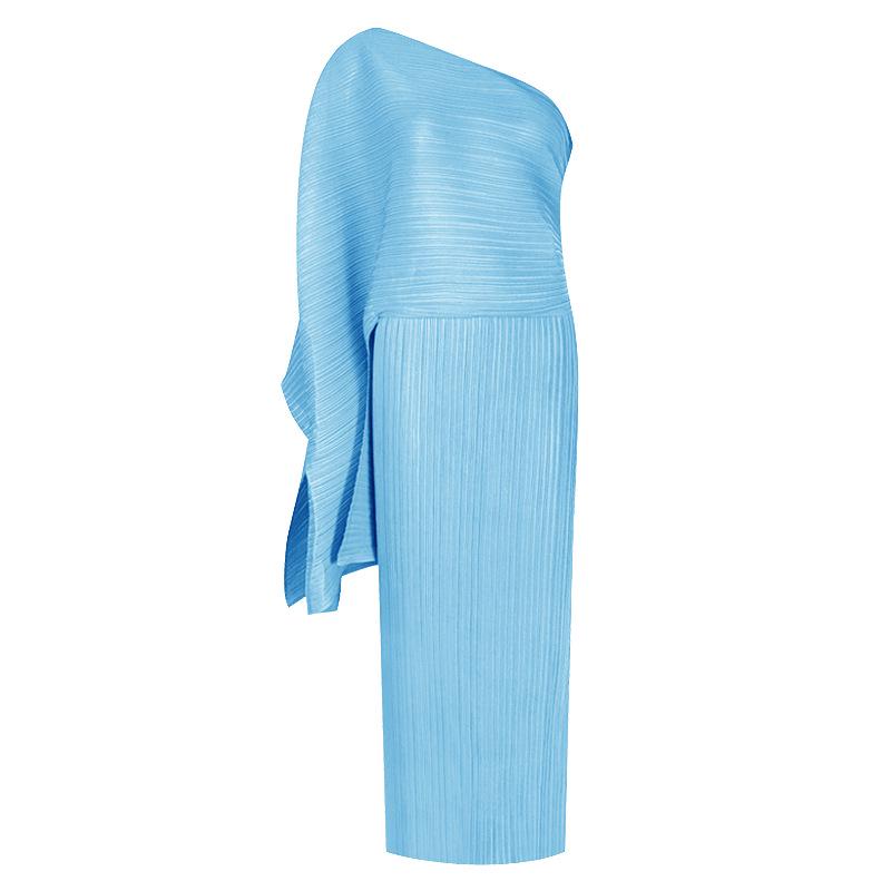 

Весна 2025 Женская длинная юбка с высокой талией и неровным подолом различных цветов One Size светло-синий