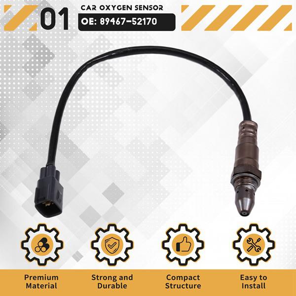 Oxygen Sensor 89467-52170, 1 pc, ABS+Metal, Color: As shown.
