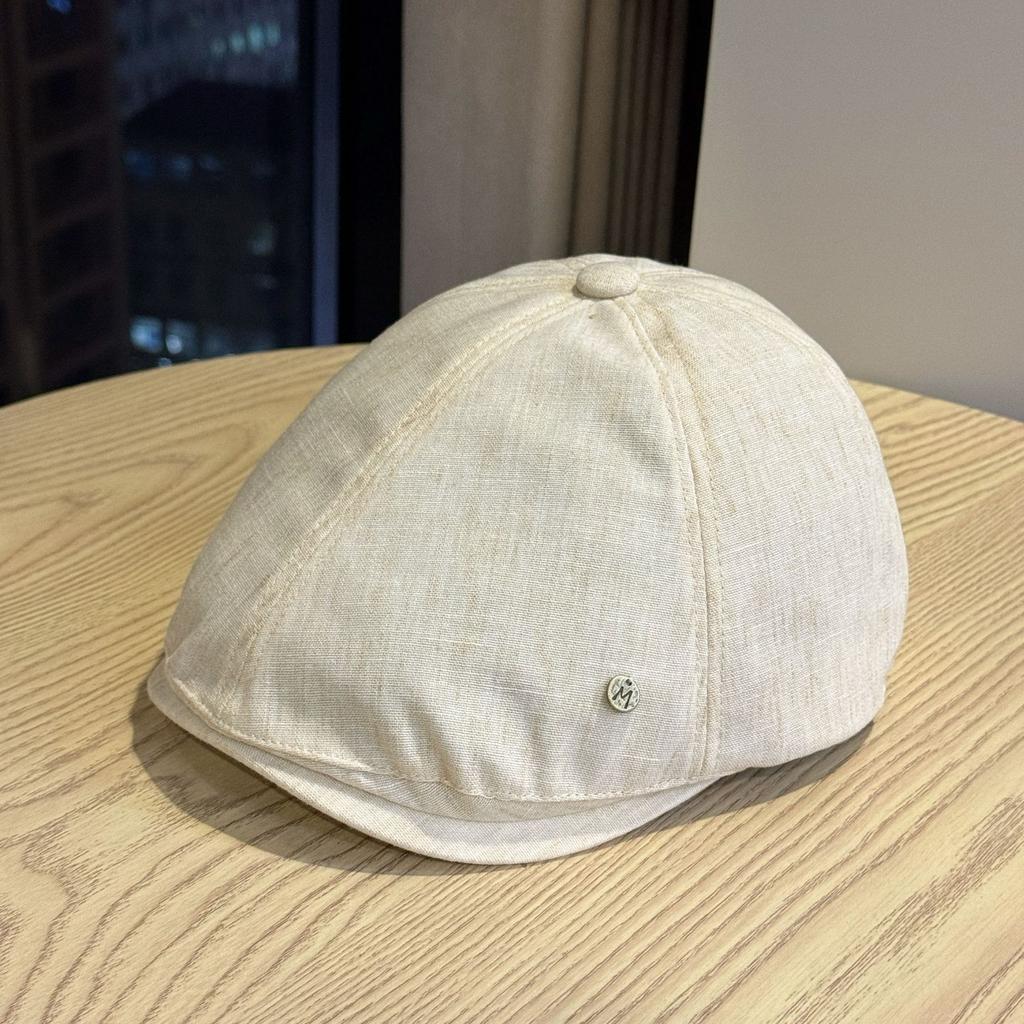Korean-style Cotton Cap, Simple Solid Color Versatile Newsboy Hat, Spring-summer Vintage Temperament Duckbill Cap, Artist Hat for Women