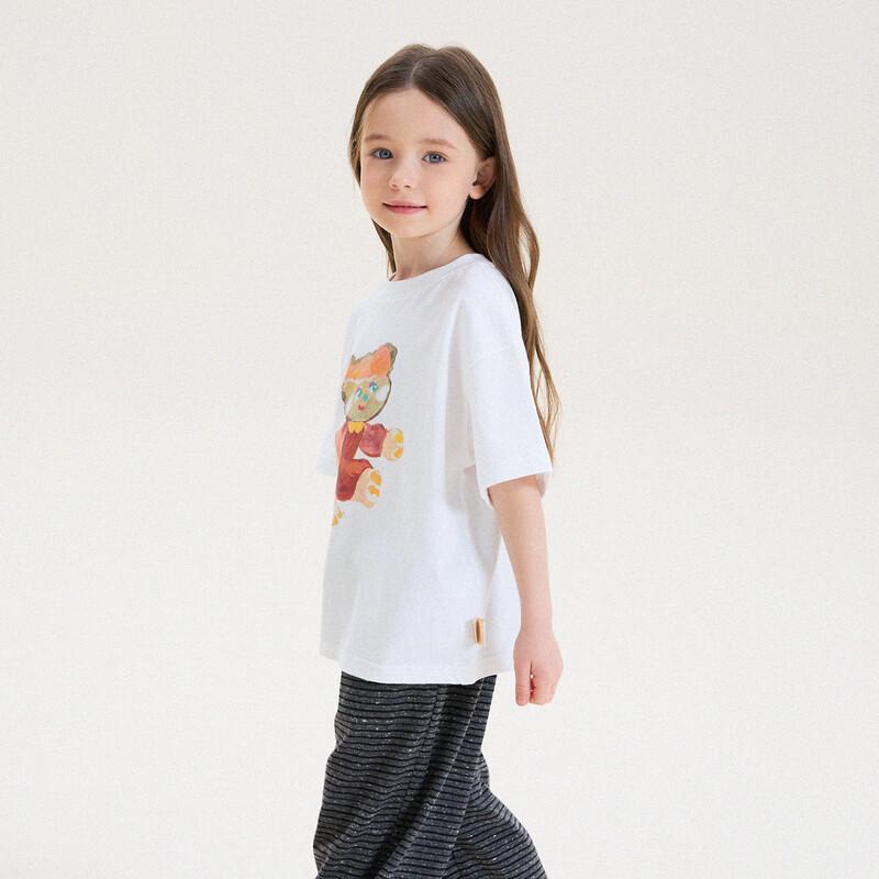 Yun'er Ma Girls' Cartoon Print Cotton T-Shirt