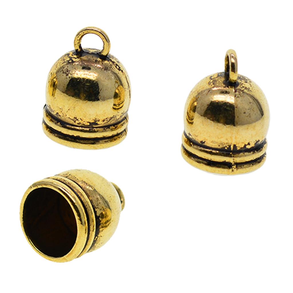 50pcs 10mm Bell End Cap Mesh Kumihimo Cord Tassel DIY Making Black