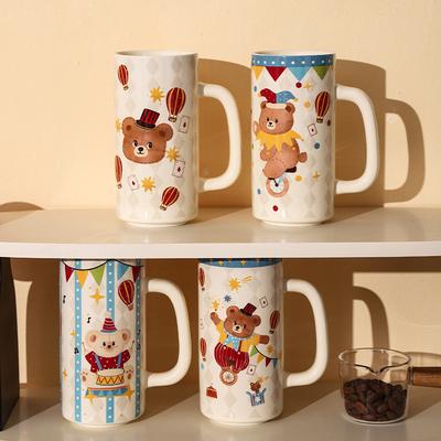 Tazza dritta in ceramica ad alto valore Circo Tazza dell'acqua Regalo Tazza in ceramica fiabesca carina Regalo per coppia