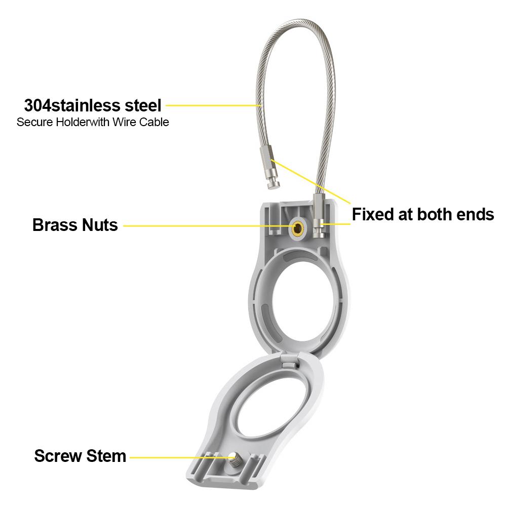 360-Grad-AirTag-Schutzhalter mit Stahldrahtleitung für Gepäck, Rucksack, Schlüssel, für Apple Airtags-Schlüsselanhänger