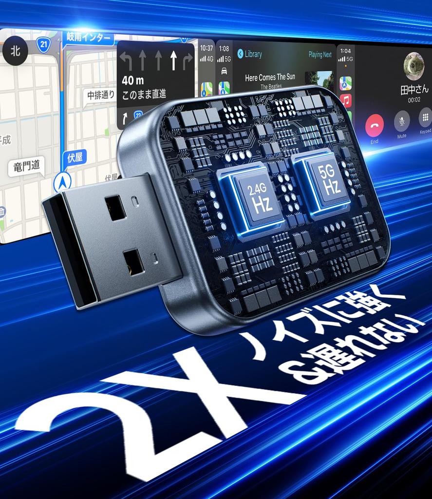 Aizeo 2025 Model 2-in-1 Mini CarPlay & Android Auto Wireless Adapter, Carplay Wireless Adapter,