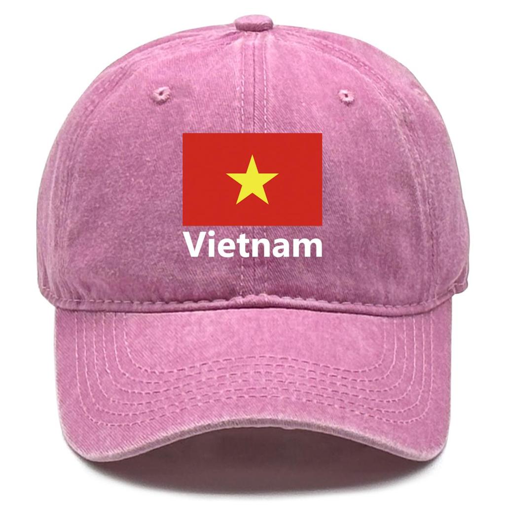 Flag of Vietnam Print Snapback Baseball Hat, Patriotic Dad Hat Hip Hop Adjustable Strap Sporting Raw Brim Adjustable Baseball Cap