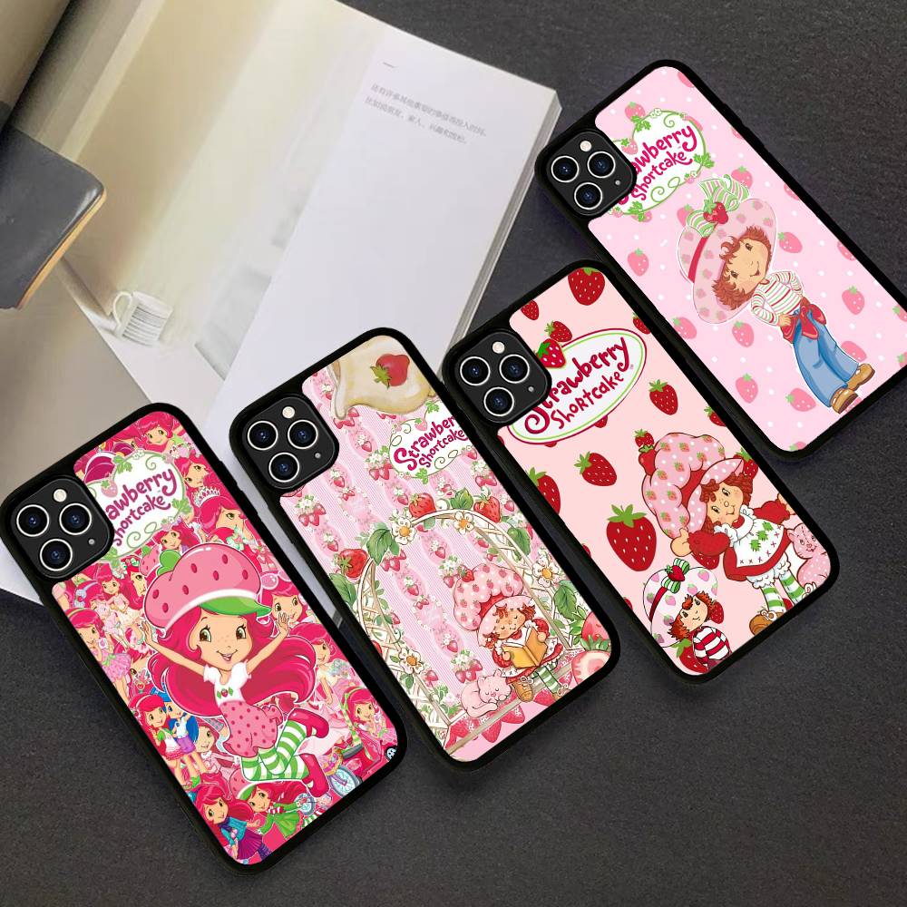 S-Strawberry Cartoon S-Shortcake Girl For IPhone 17 16 15 14 13 12 11 Pro Max Plus Mini PC+TPU Back Phone Cover