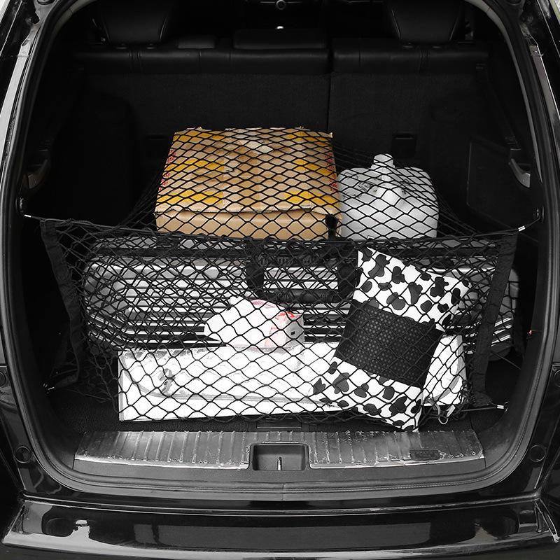 Car Trunk Mesh Organizer: Fixed Luggage Net Storage, Flat & Vertical Barrier Net.
