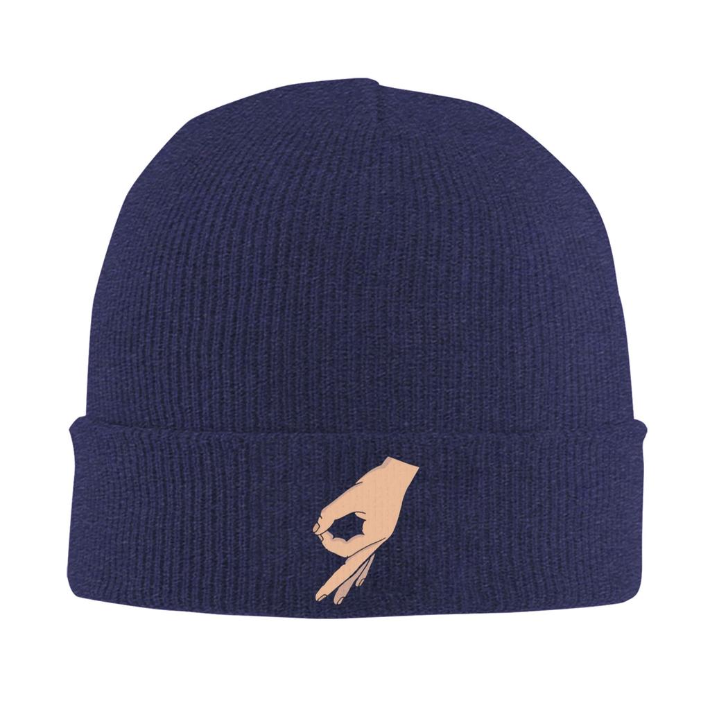 Circle game hand funny gotcha meme Made You Look Warm Knitted Cap Winter Knit Bonnet Hat Skullies Beanies Caps for Unisex