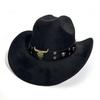 New Ethnic Minority Style Suede Western Cowboy Hat Men And Women Couple Big Edge Top Hat Jazz Hat