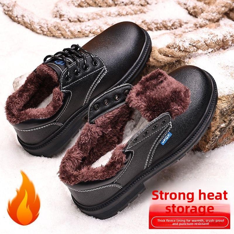 High Quality Safety Shoes Fleece-lined Thickened Warm Steel Toe Security Boots Winter Work Boots Construction Work Shoes36-45