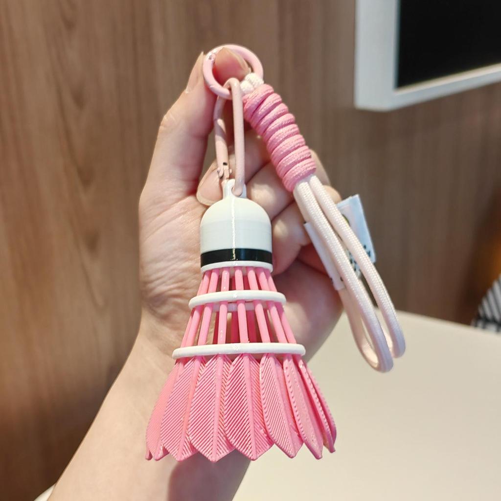 High-Value Rainbow Badminton Pendant Keychain: Creative Sports Backpack Decoration & Gift