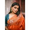 Premium  Paper Crush Silk Sarees with Multi Thread Embroidery Work with Sequence, Blouse (Need To Be Stitched As Per Size And Fit)