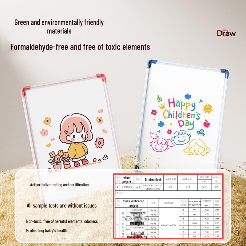 Portable Children's Magnetic Easel with Blackboard & Whiteboard for Graffiti