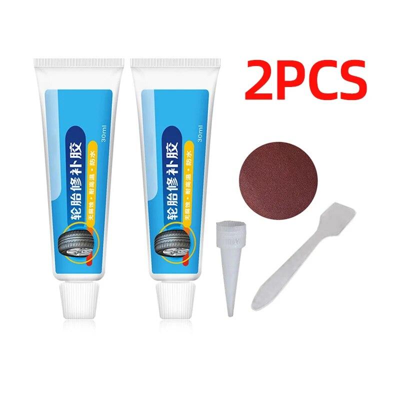 2Pcs Tire Repair Black  Glue Liquid Strong Rubber Wear-resistant Non-corrosive Adhesive Instant Bond Leather