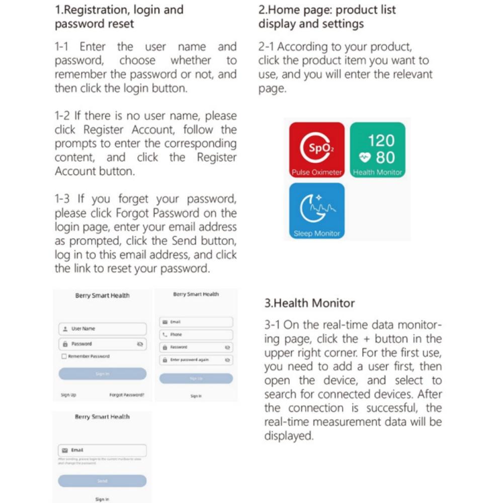 Berry 2-in-1 Bluetooth Finger Clip Health Monitor