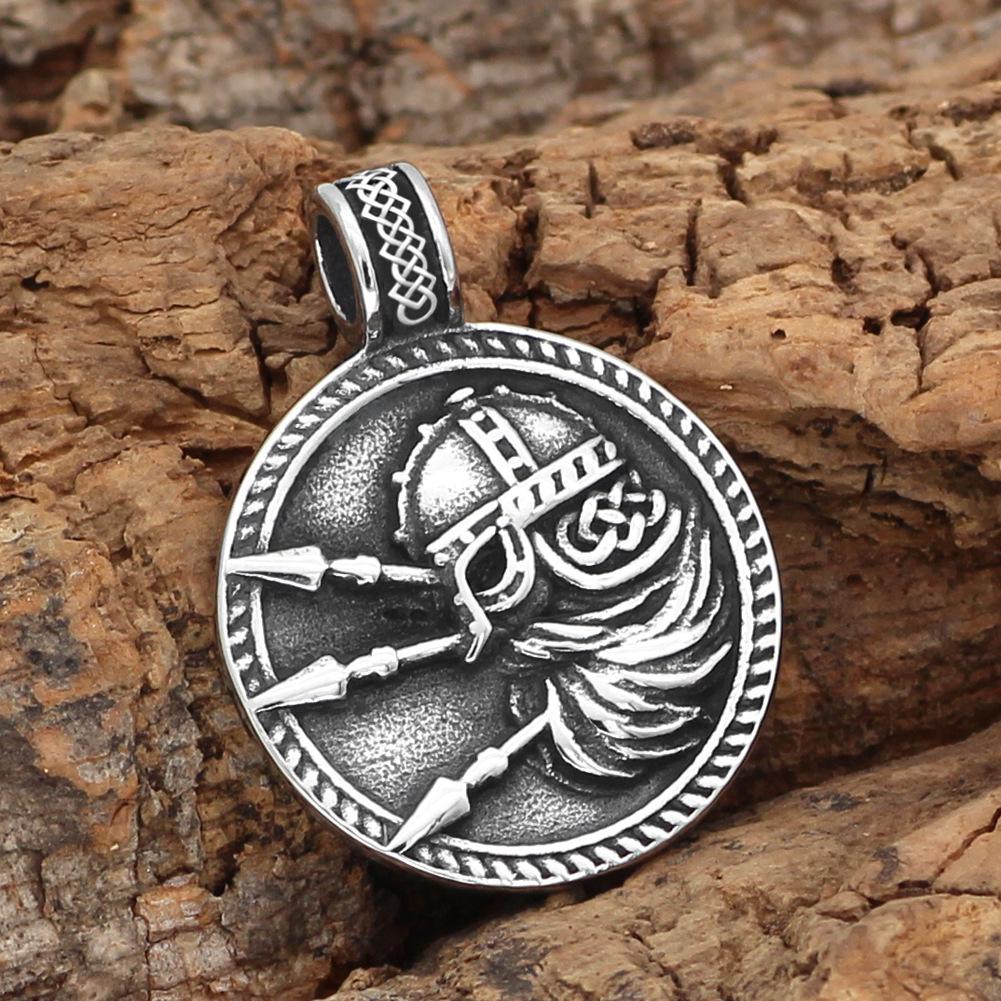 Nordic Viking Odin Rune Pendant Titanium Steel Necklace