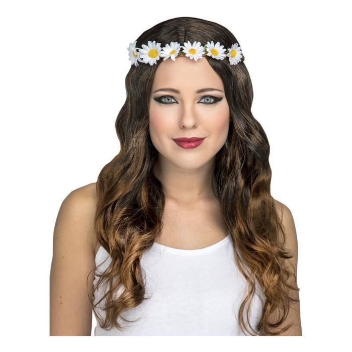 Perruque Hippie - Disfrazzes - Châtaine - Taille Unique - Multicolore - Femme