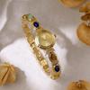 Woman Vintage Watch Colorful Jewelry Jade Dial Quartz Wristwatch Clock