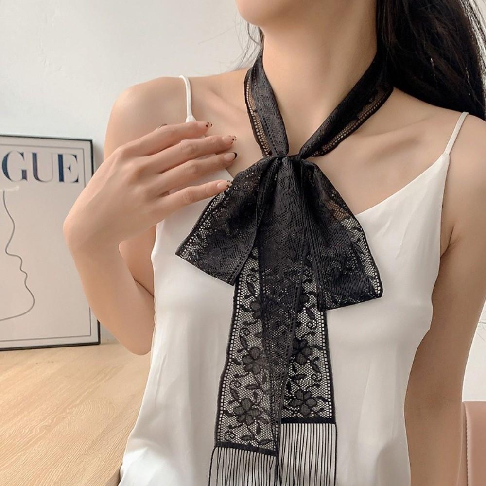 Thin Evening Party Scarves Soft Lace Neck Strap Retro Lace Wrap Scarves  Dress Decoration