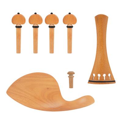 M MBAT CL-100 4/4-3/4 Keman Parçaları Suzuki Kakmalı Abanoz 4 Parçalı Set Tel Askısı Tel Mandalı Kuyruk Parçası Yanak Desteği Keman Parçaları