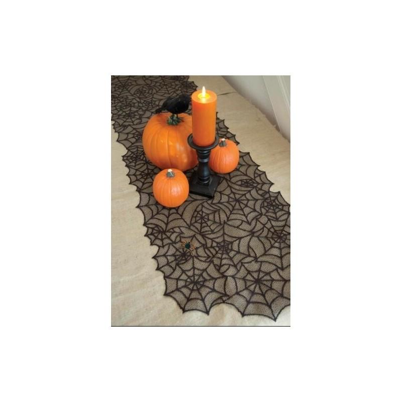 Halloween Spider Round Web Tablecloth Topper Premium Quality Classic Party Decor