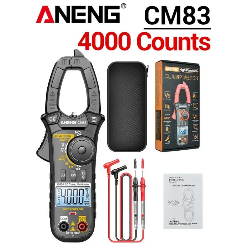 Portable ANENG CM83 Digital Clamp Multimeter Tester 4000 Count AC DC Current Voltage Capacitance Voltmeter NCV Sense Ohmmeter High Precision Test Tool