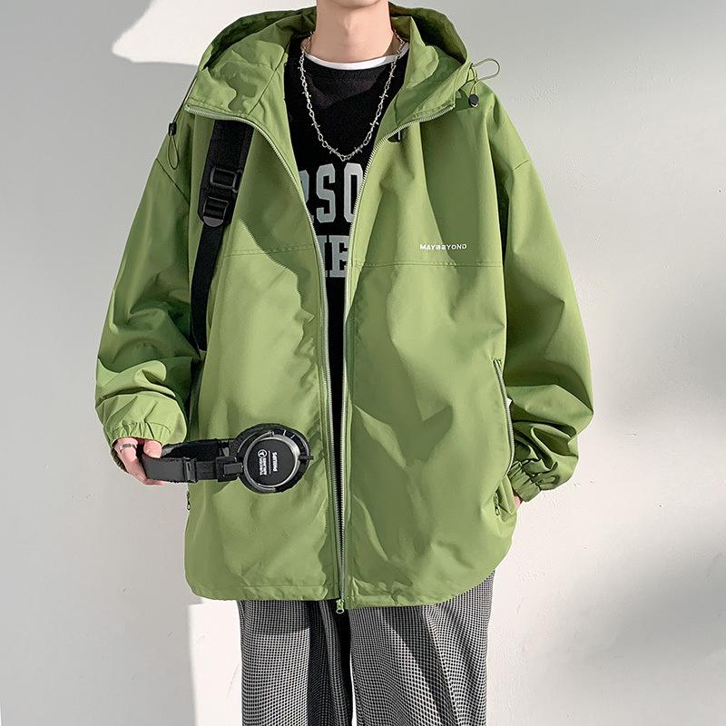Men's and Women's Same Spring and Autumn Outdoor Waterproof Trend Fashionable Simple Versatile Hooded Elastic Jacket